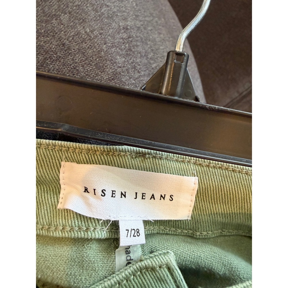 Risen Los Angeles Olive Green Wide Leg Cargo Jeans RDP5488 Size 7/28 NEW - Picture 3 of 5